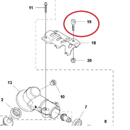 Śruba osłony głowicy żyłkowej Husqvarna 343R