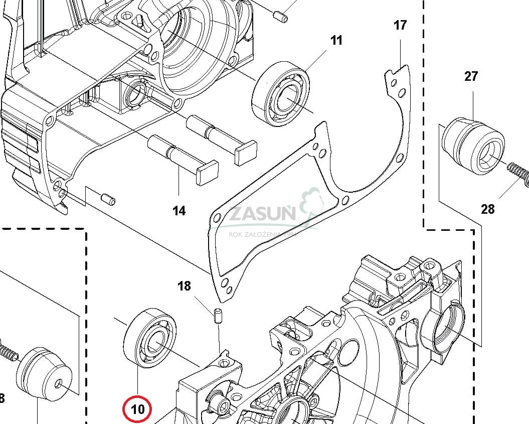 Łożysko wału Husqvarna 543XP
