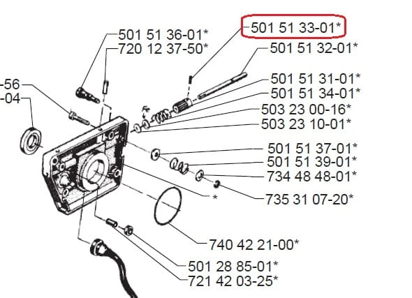 Śruba pompy oleju Husqvarna 61