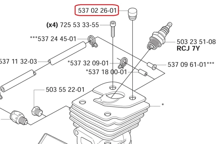 Wspornik osłony cylindra Husqvarna 357XP