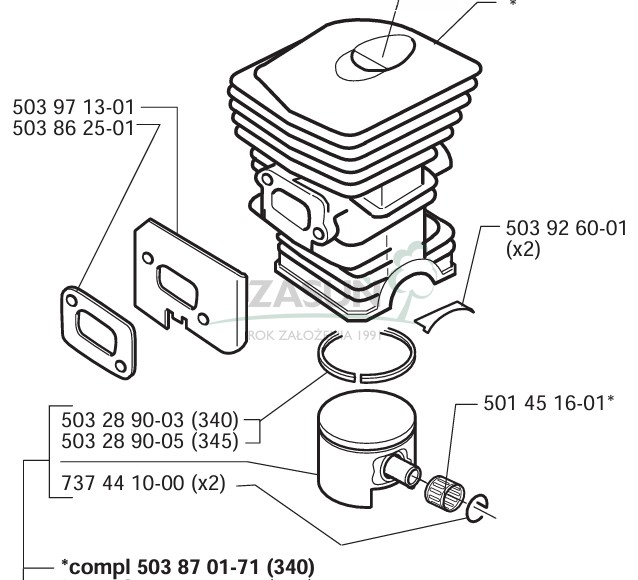 Cylinder Husqvarna 340