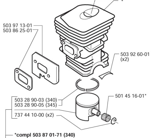 Cylinder Husqvarna 340